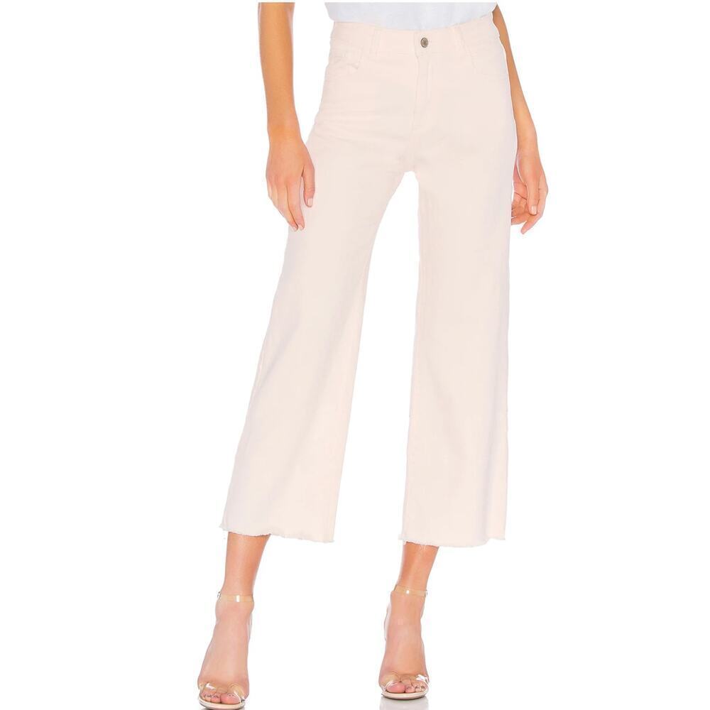 Dl1961 Hepburn High Rise Wide Leg Light Blush Size 18w New